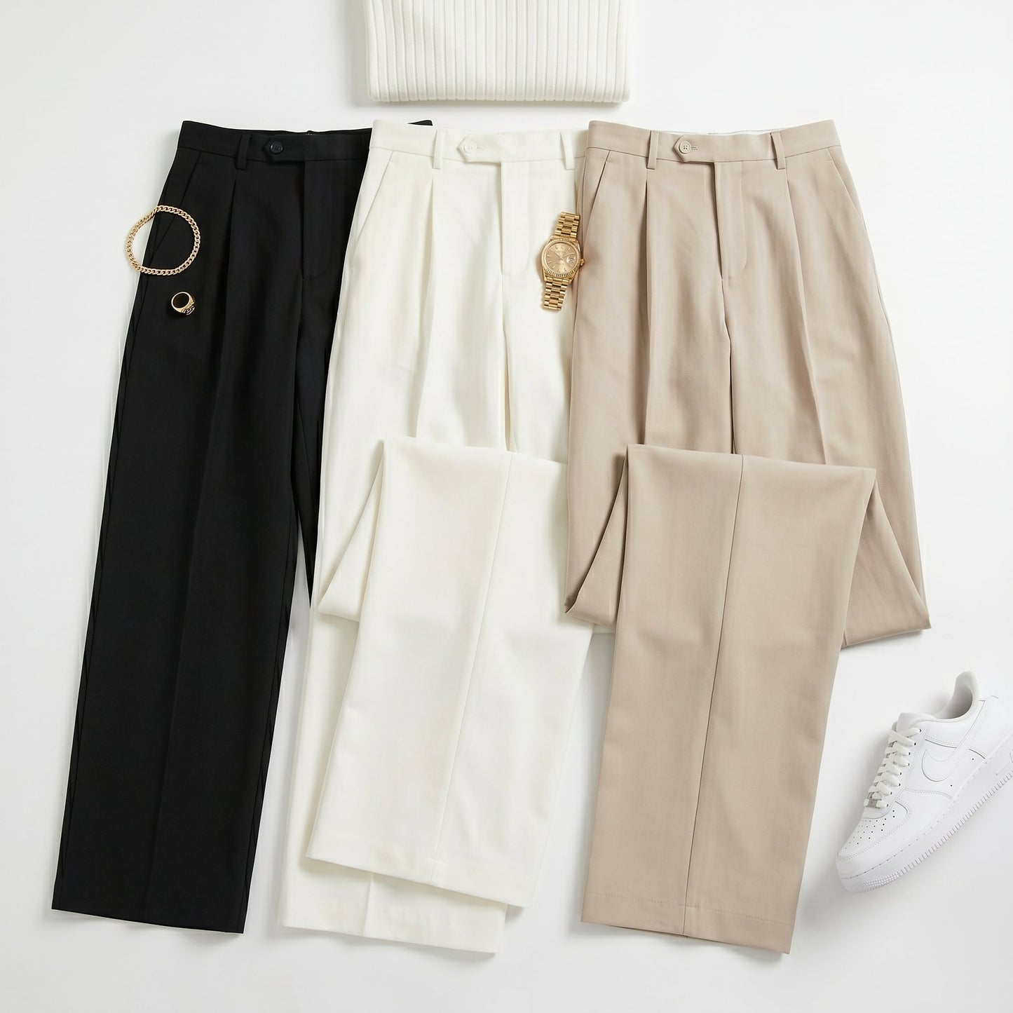 Pantalón ancho con caída ligera – estilo holgado